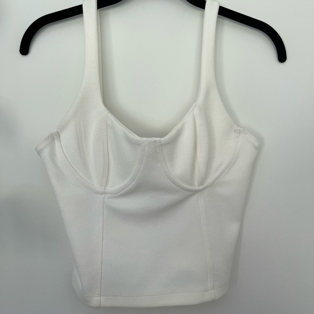 Zara - white tank with bustier design - size small - like new